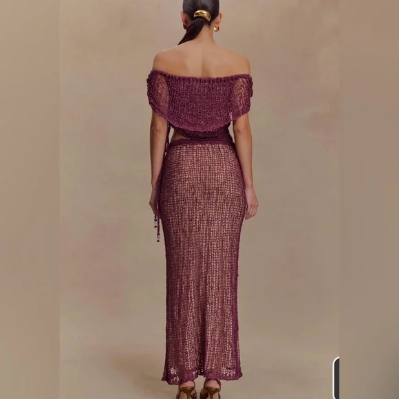 Meshki Mauve Knit Skirt Set - Picture 4 of 4